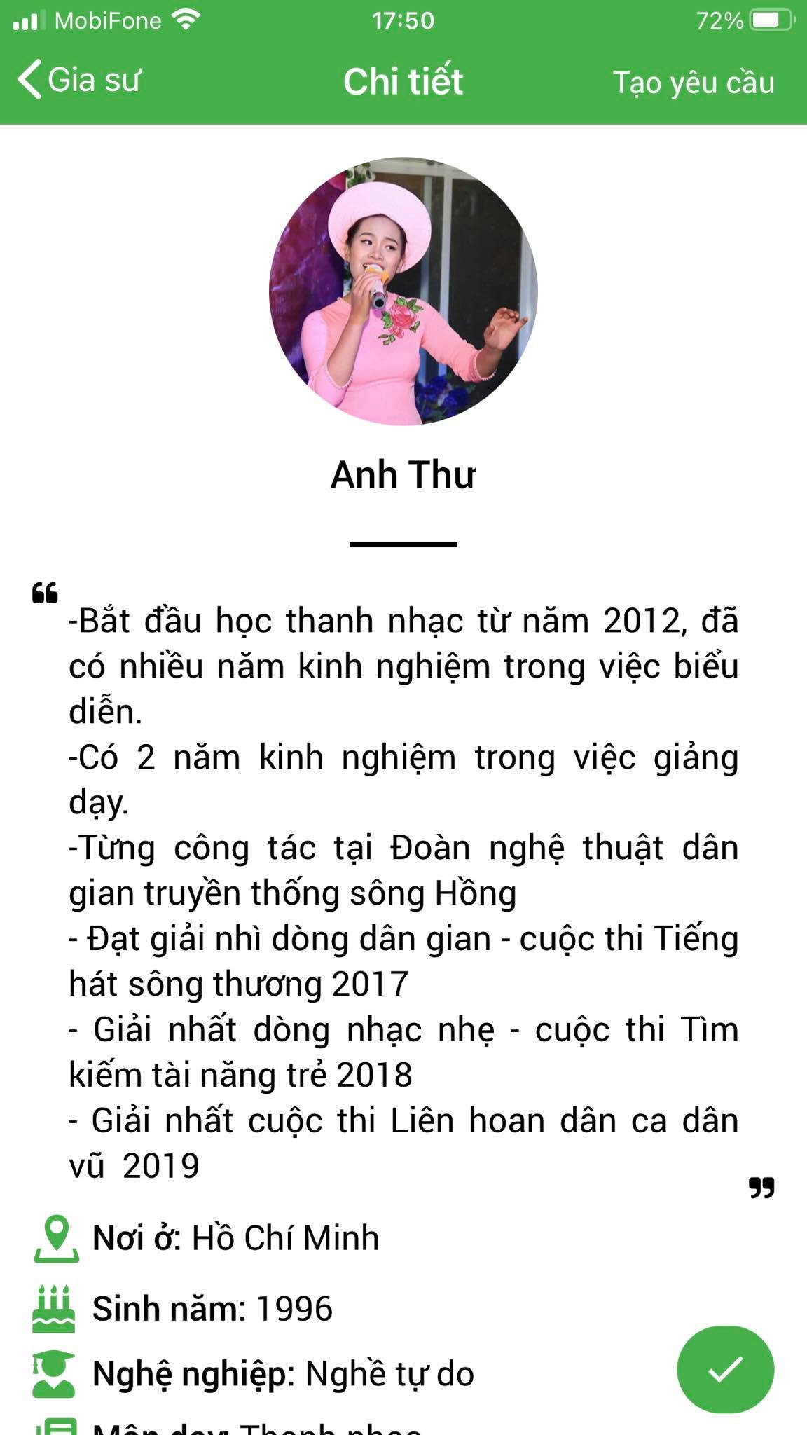 dạy thanh nhạc